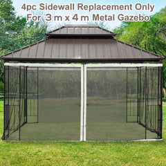 Outsunny Universal Mosquito Netting, Replacement Mesh Sidewall for Patio Gazebos & Canopy Tents, 352 x 207cm, Beige