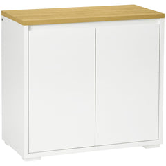 HOMCOM Stylish Storage: Kitchen Sideboard Cabinet with Double Doors & Adjustable Shelf, White Entryway Elegance | Aosom UK