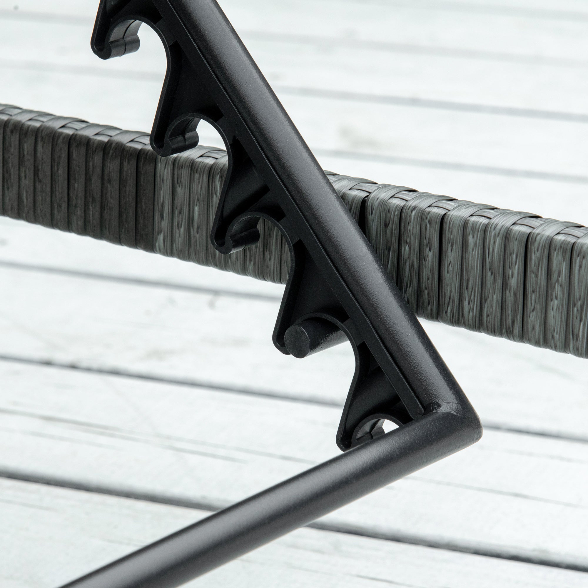 Kozy Rattan Sun Lounger, 5-Level Adjustable Garden Lounger Recliner with Cushion and Headrest, Outdoor Reclining Sunbed, Steel Frame Garden Chair for Patio, Beach, Terrace, Dark Grey