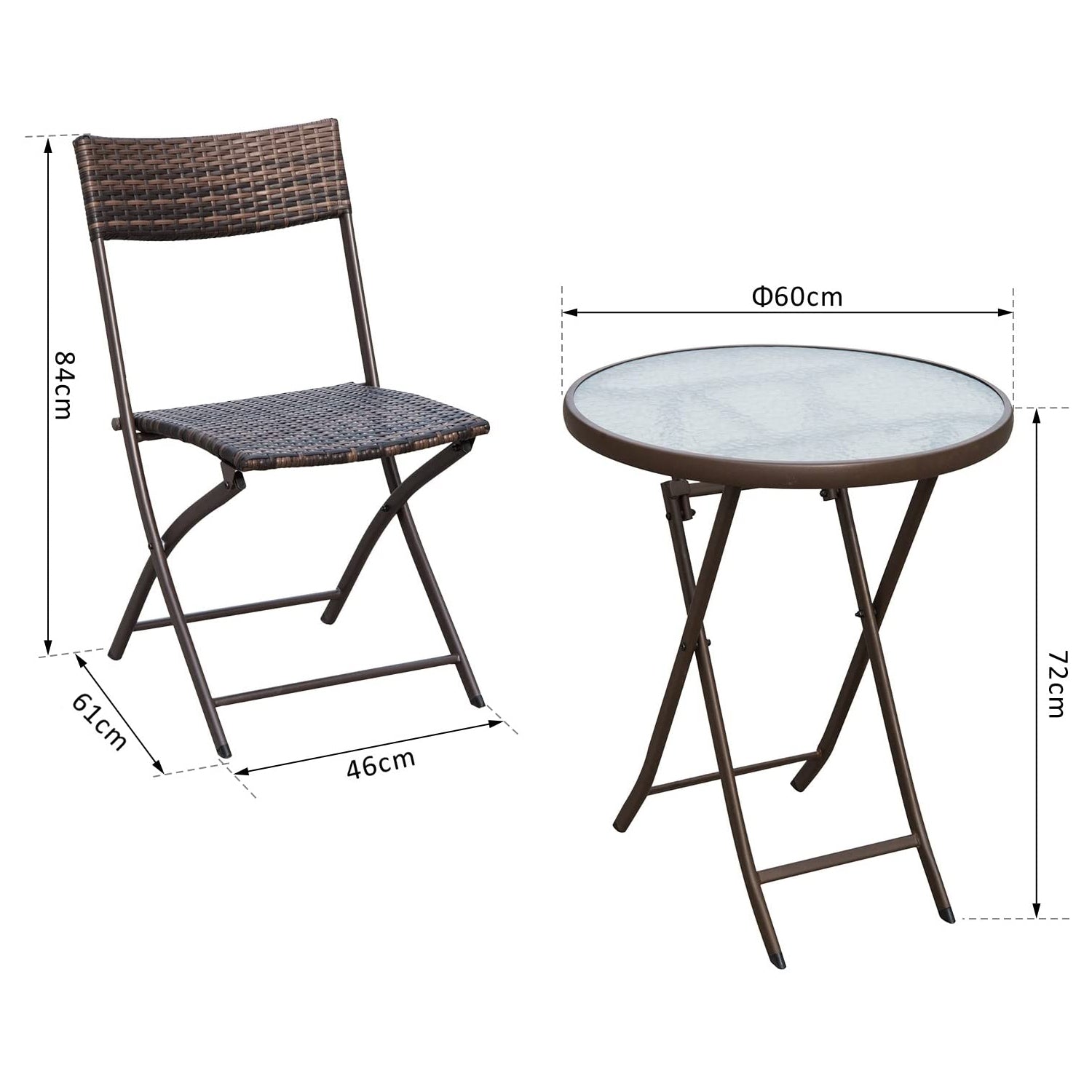 Outsunny Rattan Bistro Set 2