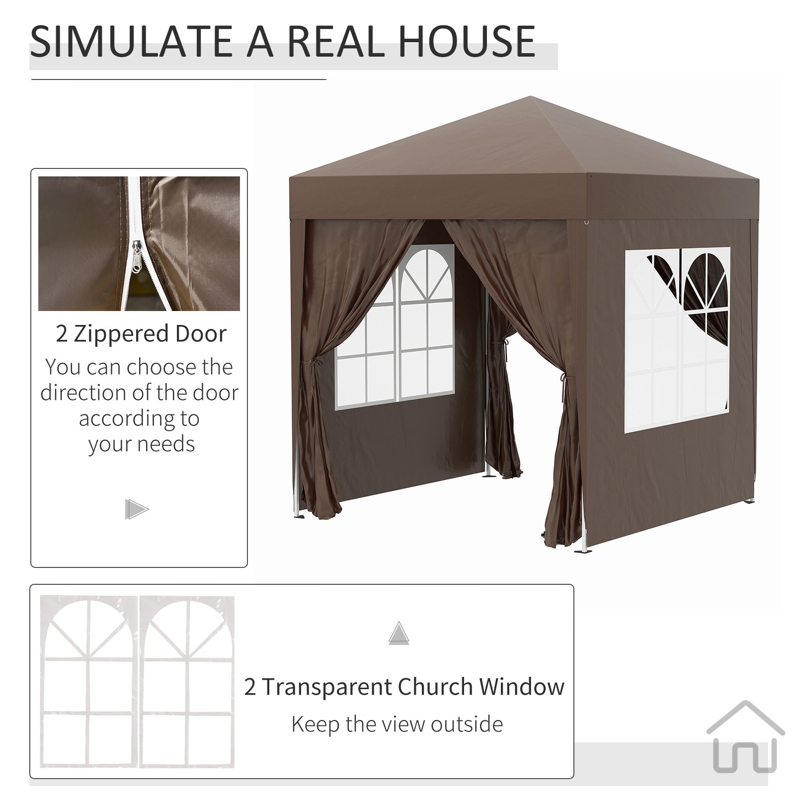 Outsunny Pop Up Gazebo Canopy, size (2 x 2m)