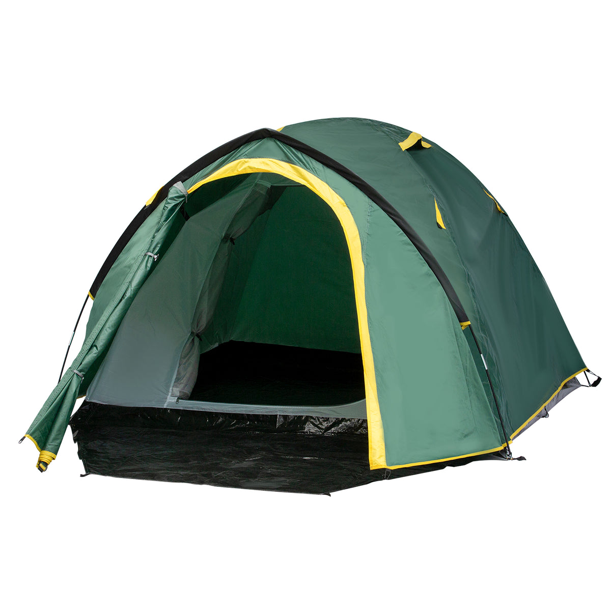 Kozy Dome Tent for 2 Person Camping Tent with Large Windows, Waterproof Green and Yellow