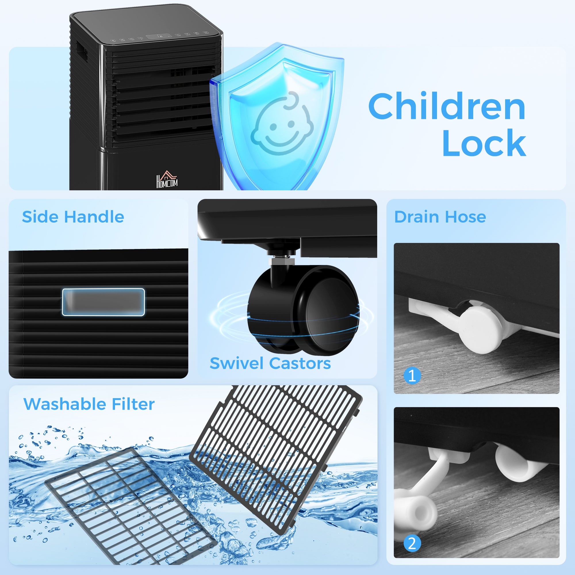 Kozy 5000 BTU 4-In-1 Portable Air Conditioner Unit Cooling Dehumidifying Ventilating  for Room up to 18m², with Fan, Remote, 24H Timer, Window Mount Kit, R290, A Energy Efficiency