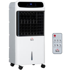 HOMCOM 32" Mobile Air Cooler, Evaporative Anion Ice Cooling Fan Water Conditioner Humidifier Unit w/3 Modes, Remote Controller, Timer | Aosom UK