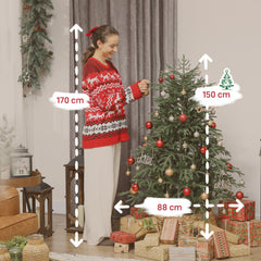 Kozy - 5 ft Full Spruce Christmas Tree with Realistic Dense Tips, Easy Assembly - Green