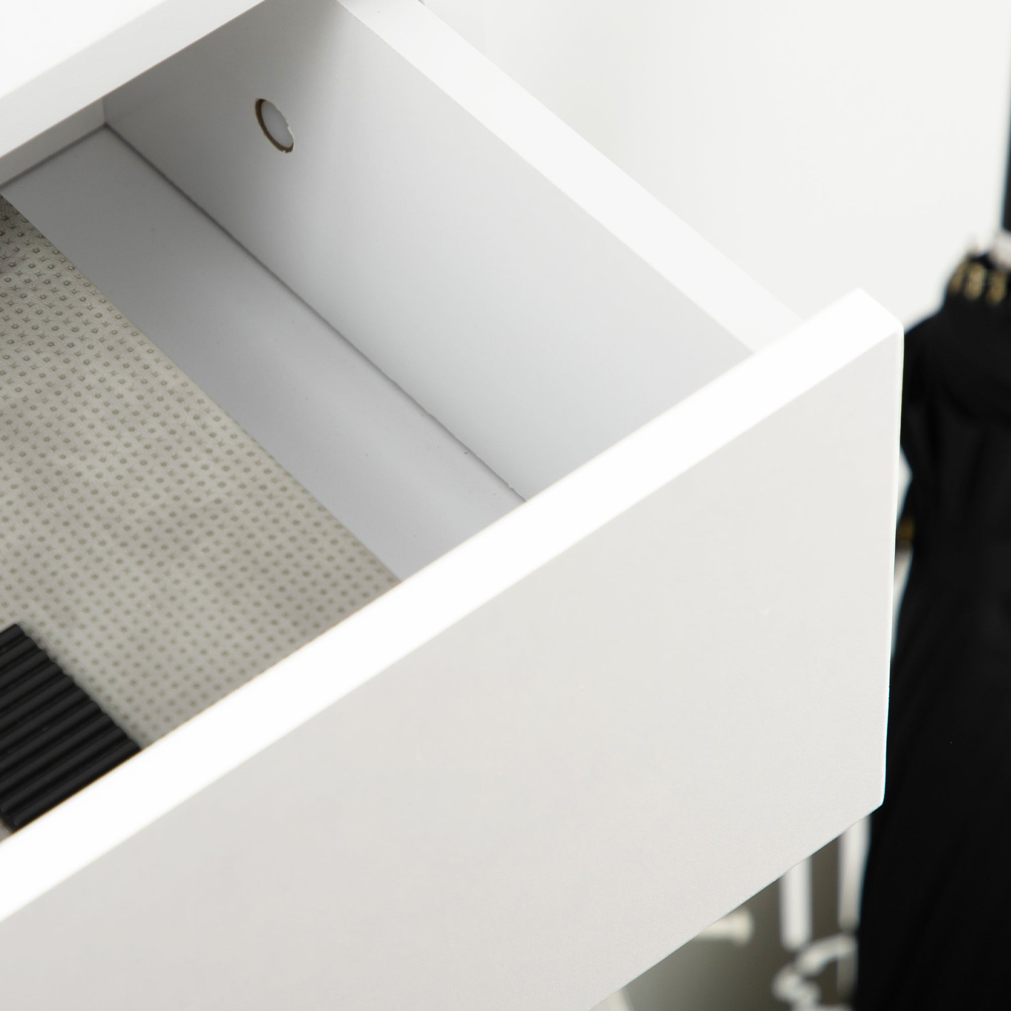 Kozy Three Drawer Slim Shoe Storage Cabinet, 12 Shoe Pairs - White