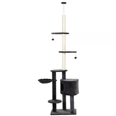 PawHut Vertical Cat Tree, Adjustable Height, Floor