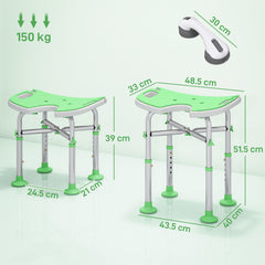 Kozy - 39-51.5cm 'U' Seat Padded Shower Stool - Green