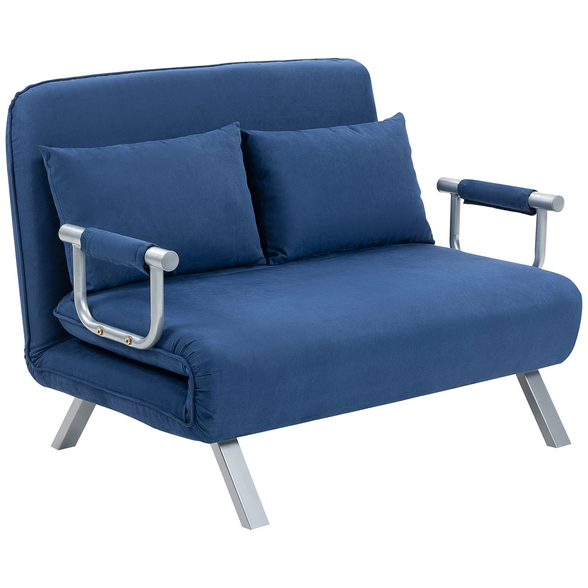 Kozy Two-Seater Click-Clack Sofa Bed - Dark Blue