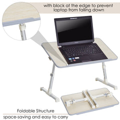 HOMCOM Foldable Laptop Stand Notebook PC Bed Table Desk Portable Height & Angle Adjustable