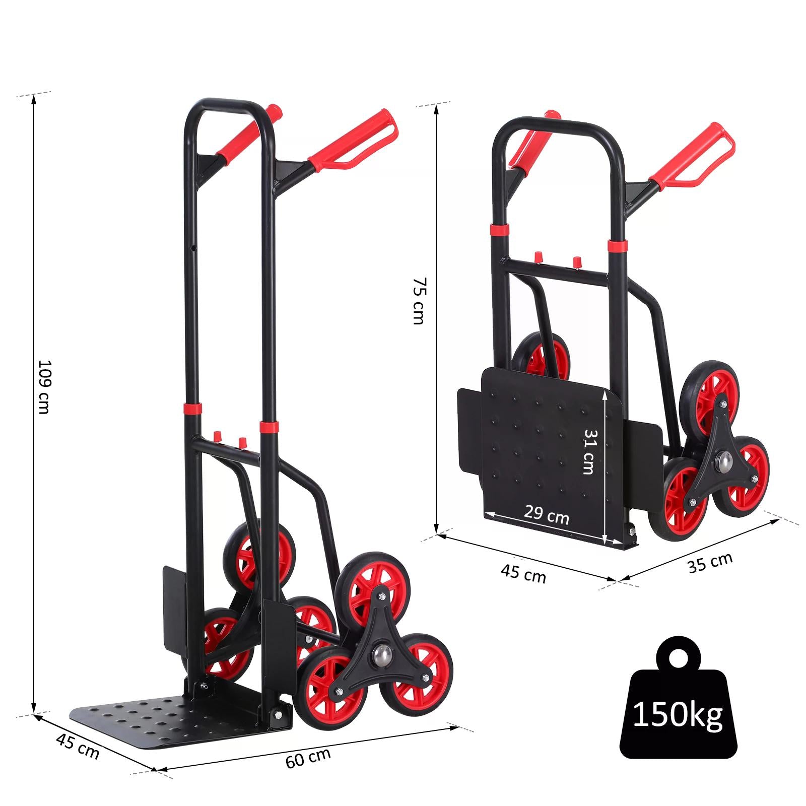 DURHAND Steel Climbing Handling Trolley w/Hand Trucks 6