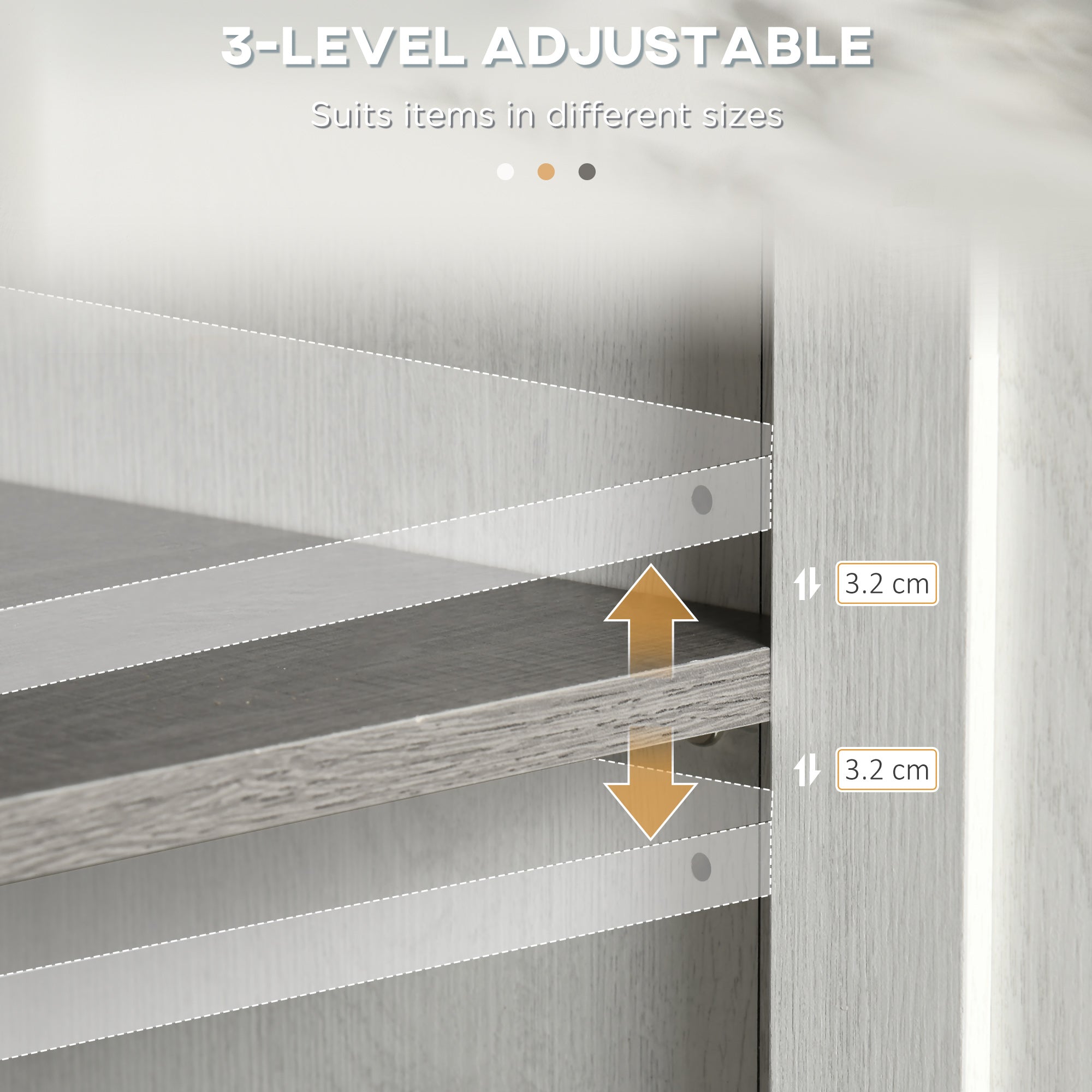 Kozy Bathroom Floor Cabinet, Freestanding Storage Cupboard with Drawer, Double Door Cabinet and Adjustable Shelf, White