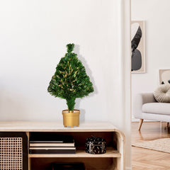 Kozy 2FT Prelit Artificial Christmas Tree Fiber Optic LED Light Holiday Home Xmas Decoration Table Decor with Multi-Color Lights, Green