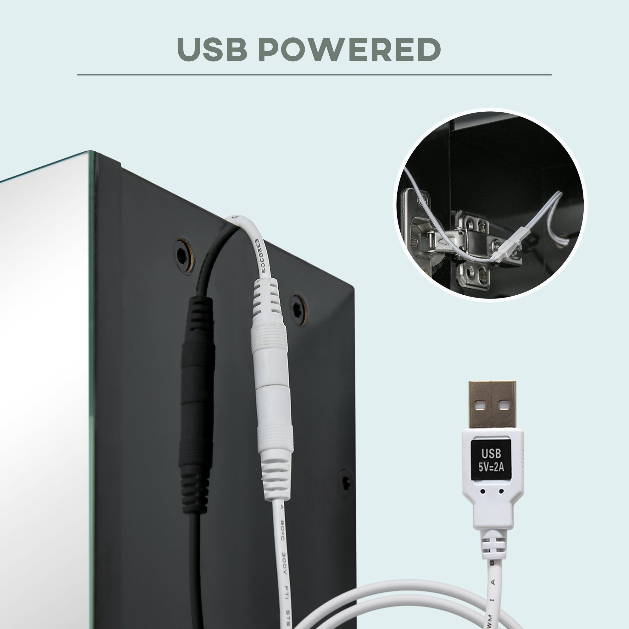 Kozy LED Bathroom Cabinet with Mirror, Wall Mounted Dimmable Brightness Storage Organiser with 3 Mirrored Doors and Adjustable Shelves, Memory Function, USB Charge, High Gloss Black