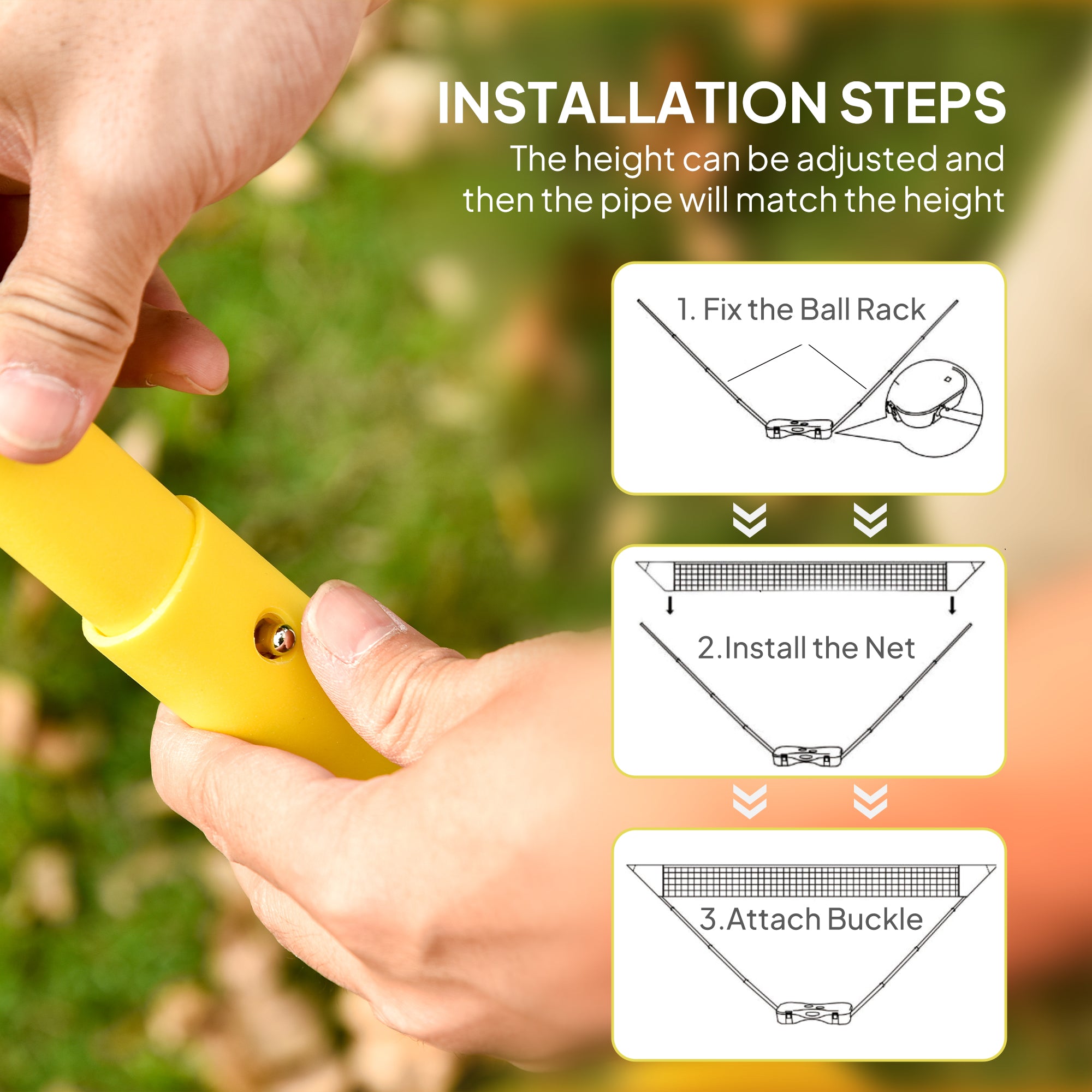 Kozy 2.8m Portable Folding Badminton Net Set with 4 Badminton Rackets and 2 Nylon Shuttlecocks, for Adults Kids Indoor Outdoor Exercise Training