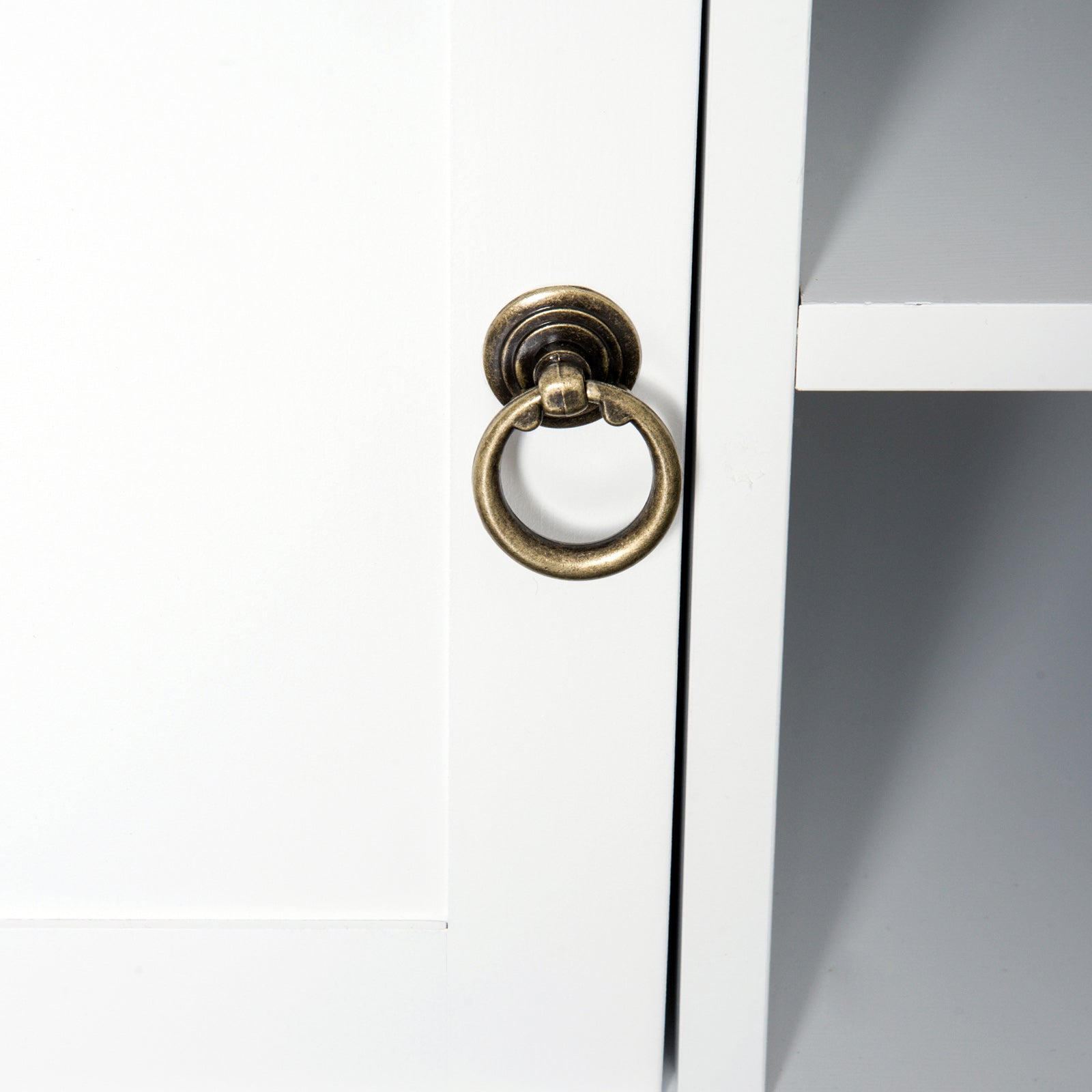 Kozy TV Unit up to 55", 2 Doors TV Cabinet with Open Storage Shelves and Cable Management for Living Room, Bedroom, Entertainment Room, 120L x 45W x 50.5H, White