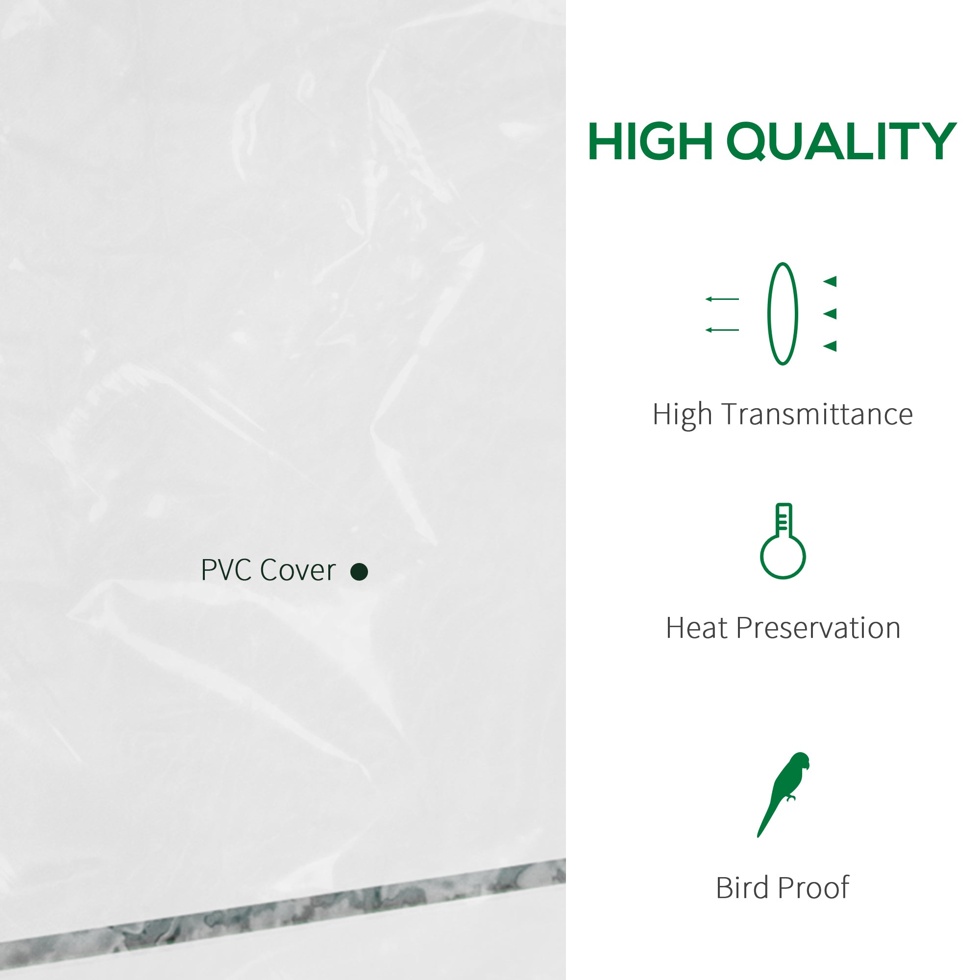 Kozy Walk in Greenhouse with 4-Tier 8 Shelves, Green House with Hemmed Cover, Roll-up Zipped Door, Steel Frame, 143 x 73 x 195cm