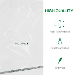 Kozy Walk in Greenhouse with 4-Tier 8 Shelves, Green House with Hemmed Cover, Roll-up Zipped Door, Steel Frame, 143 x 73 x 195cm