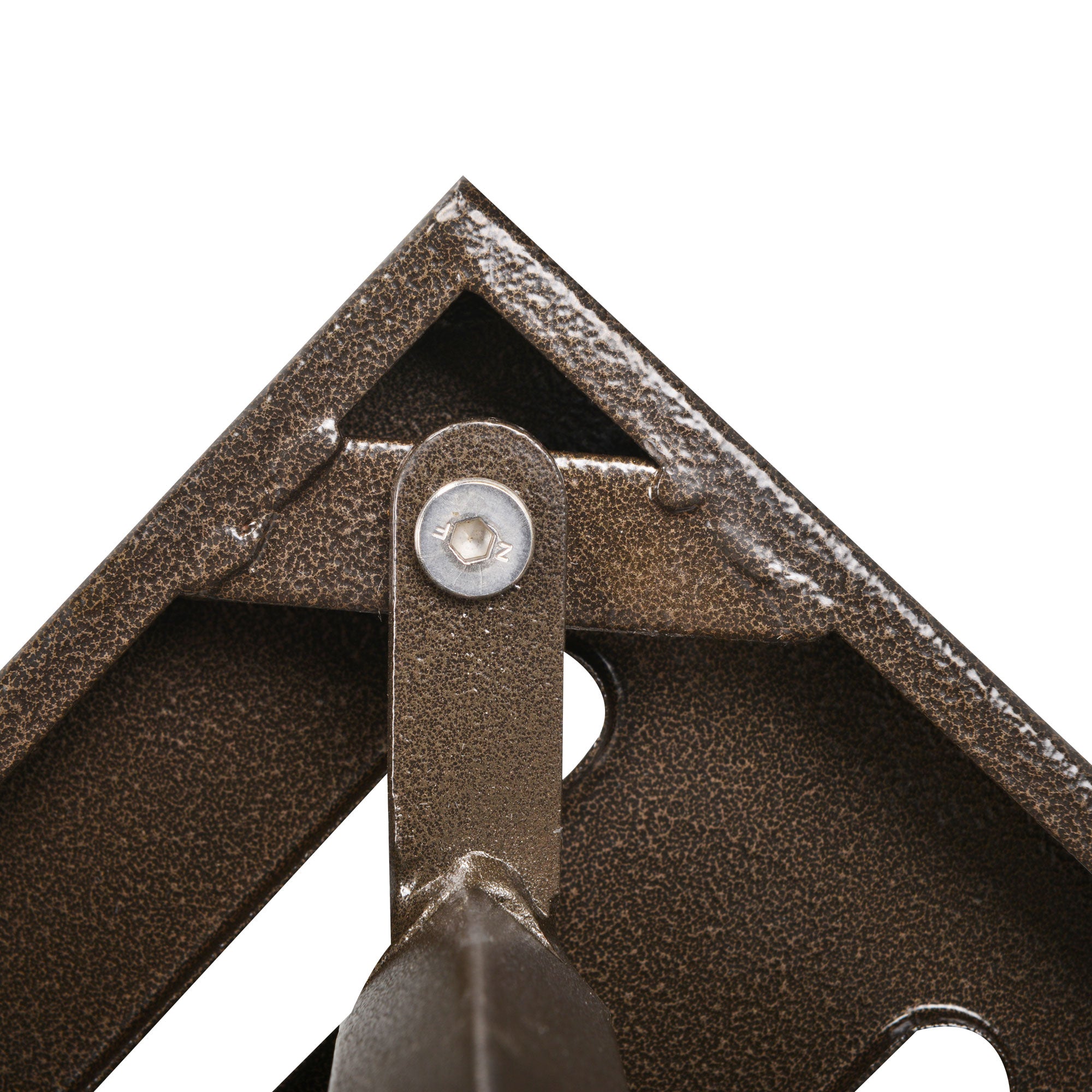 Kozy Rattan Garden Coffee Table, 55.5 cm Square Wicker Patio Side Coffee Table with 4 cm Umbrella Hole, Metal Bottom and Slatted Top for Outdoor, Balcony, Brown