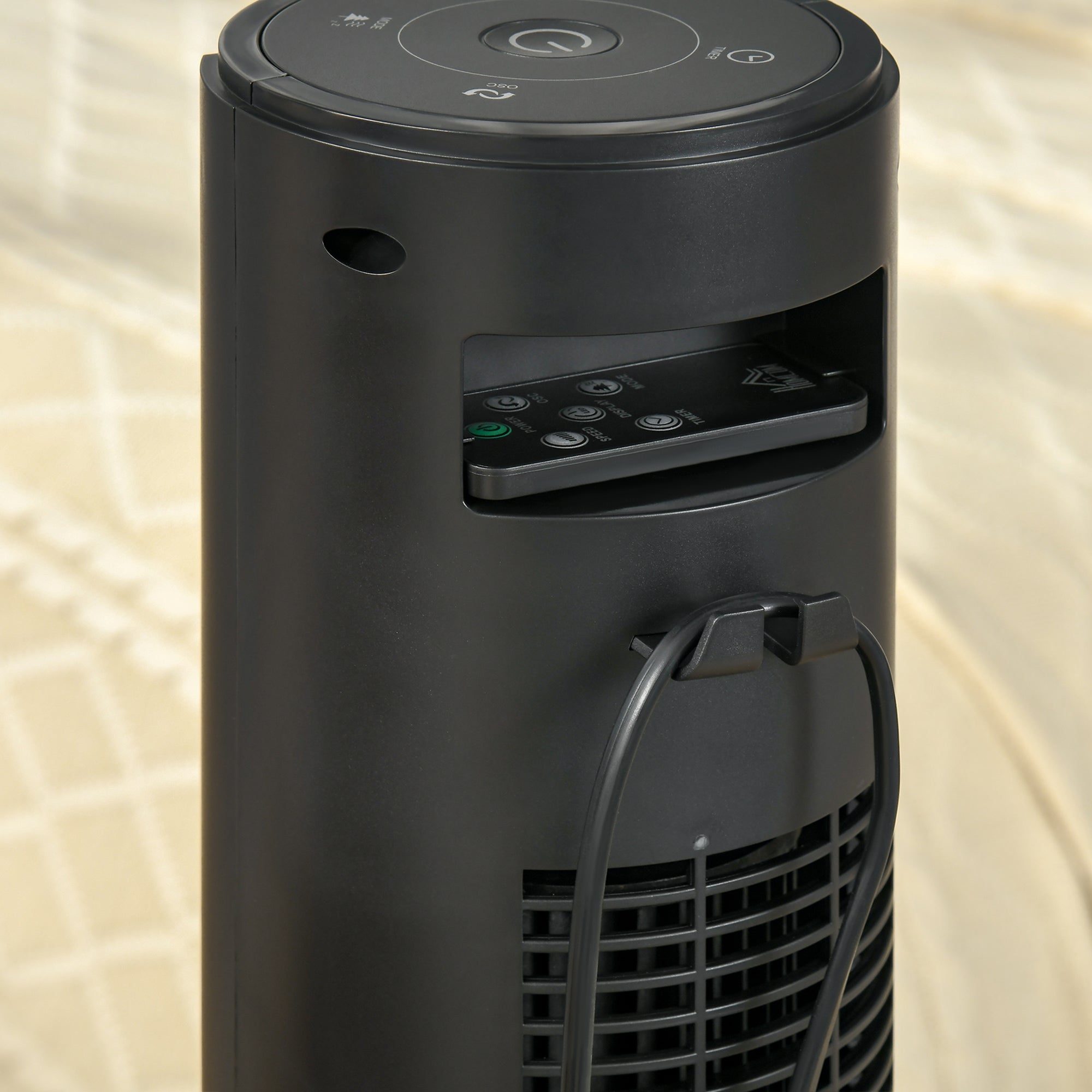 HOMCOM 38" Tower Fan with Remote Control, Oscillating, 3 Speeds, 12