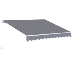 Kozy 3 x 2.5m Manual Awning Canopy Sun Shade Shelter Retractable for Garden Grey