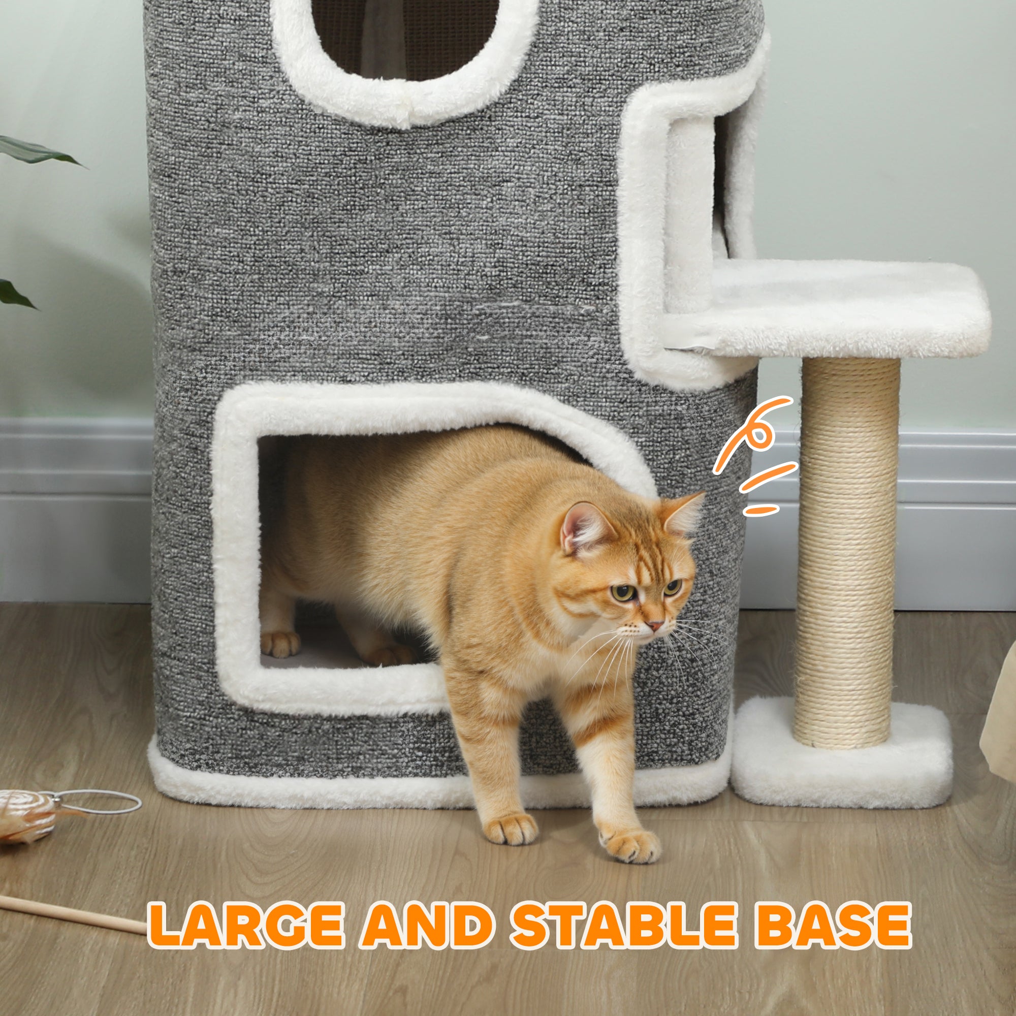 Kozy 75 cm Cat Tree, Cat Tower Condo for Indoor Cats with Scratching Post, Jumping Platform, Grey