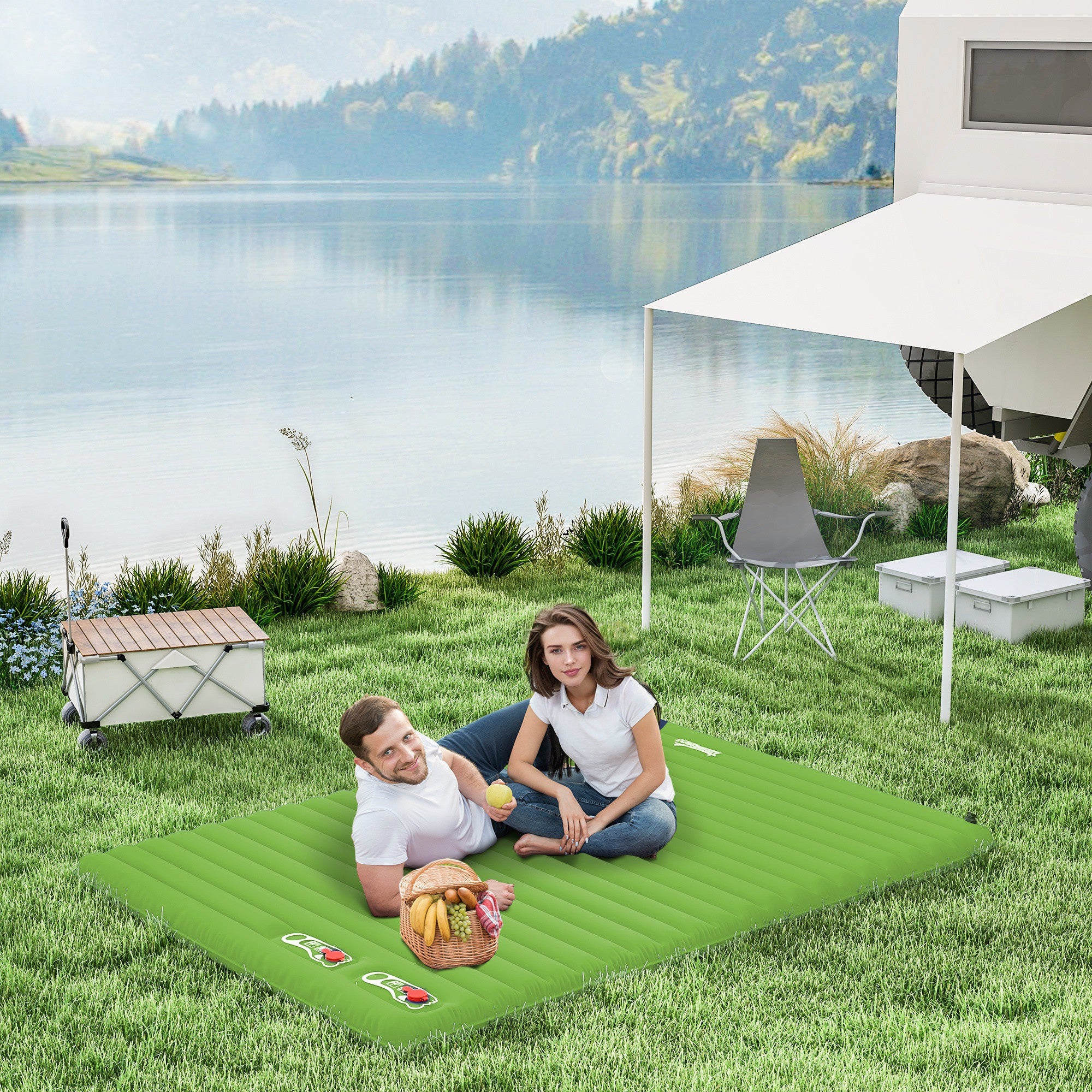 Kozy 2 Person Camping Inflatable Mattress - Green