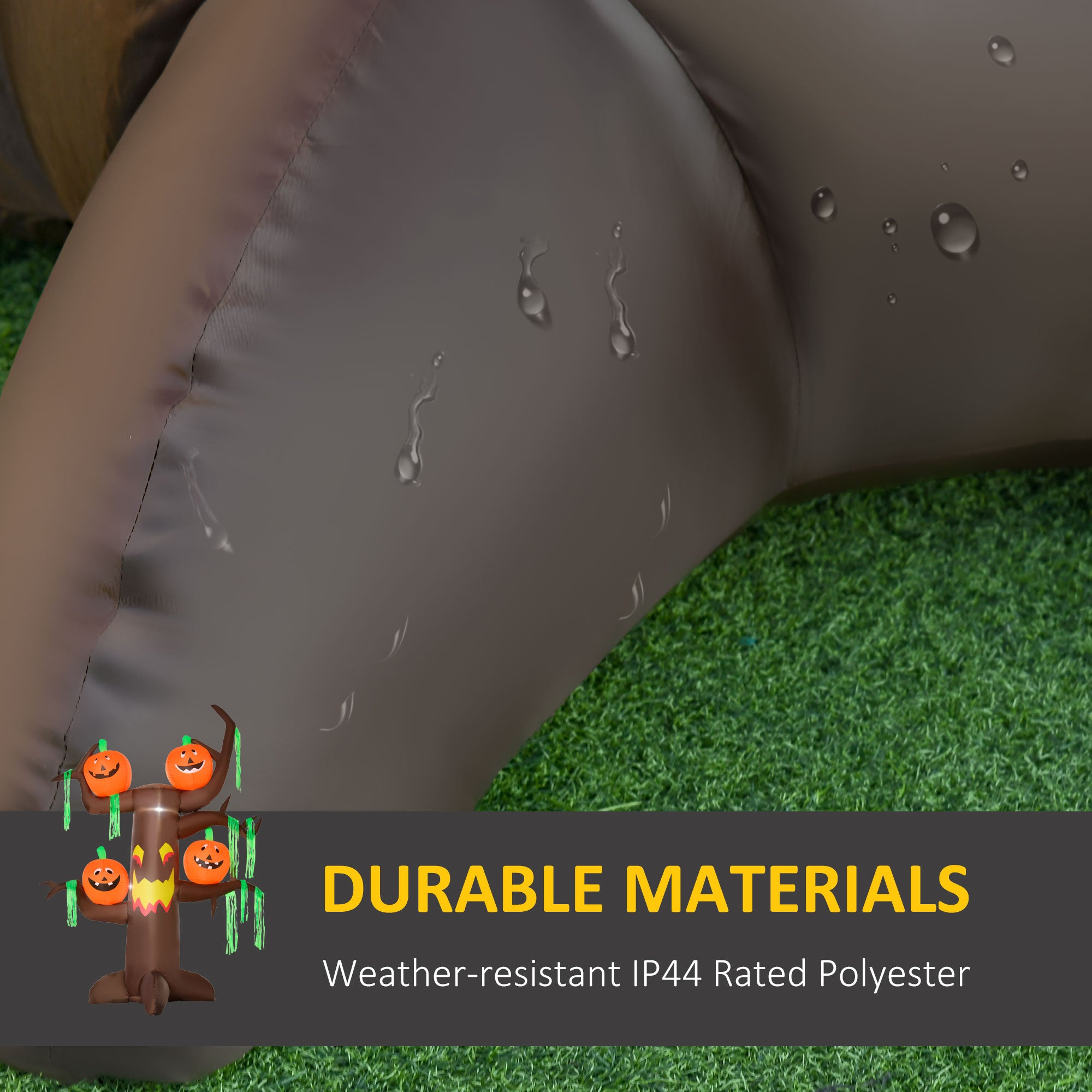 Kozy 2.4m Halloween Inflatable Ghost Tree with 4 Pumpkins 2 Build-in LEDs, Blow Up Inflatables for Halloween Party Yard Lawn Outdoor Indoor Decoration