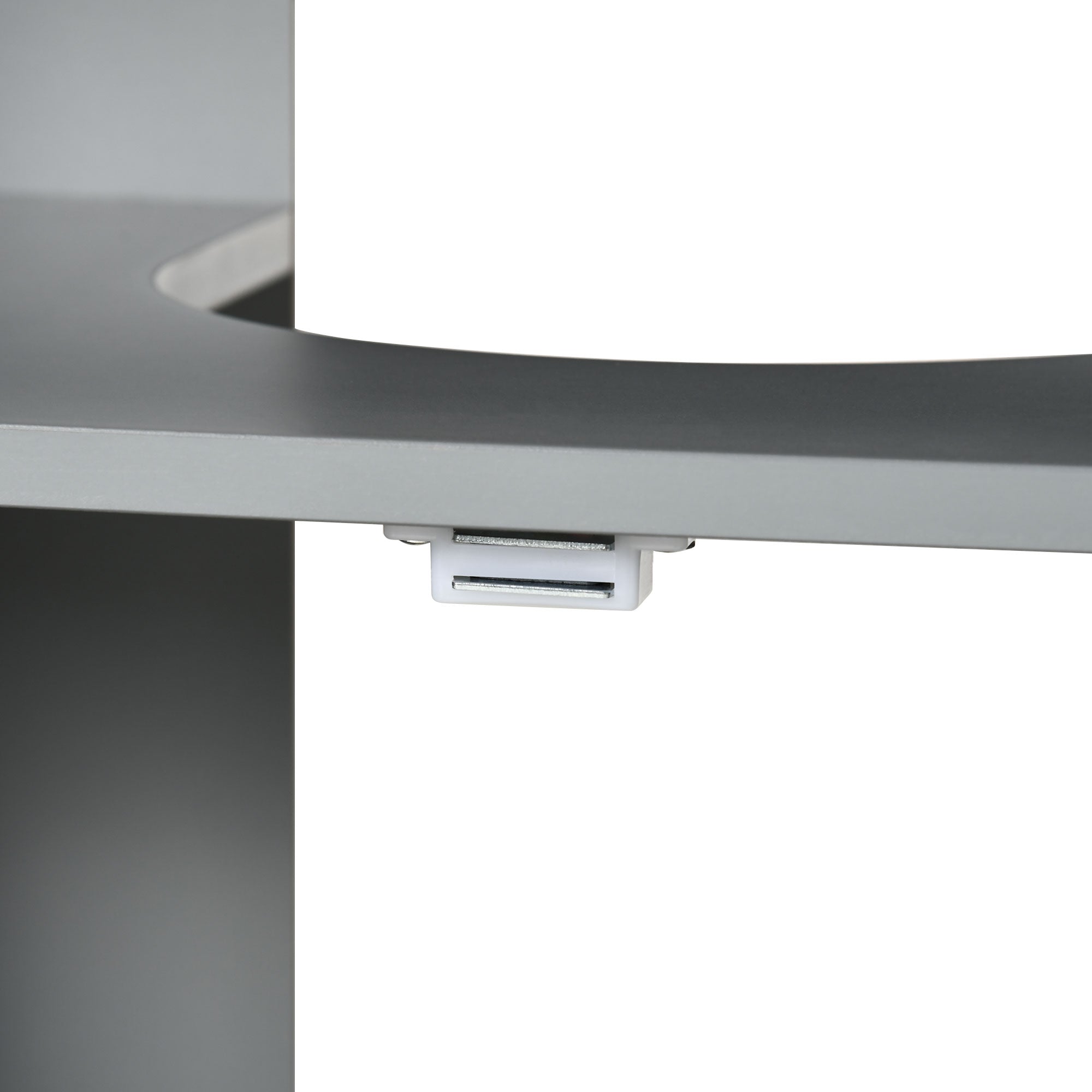 Kozy Pedestal Under Sink Cabinet with Double Doors, Modern Bathroom Vanity Storage Unit with Shelves, Light Grey