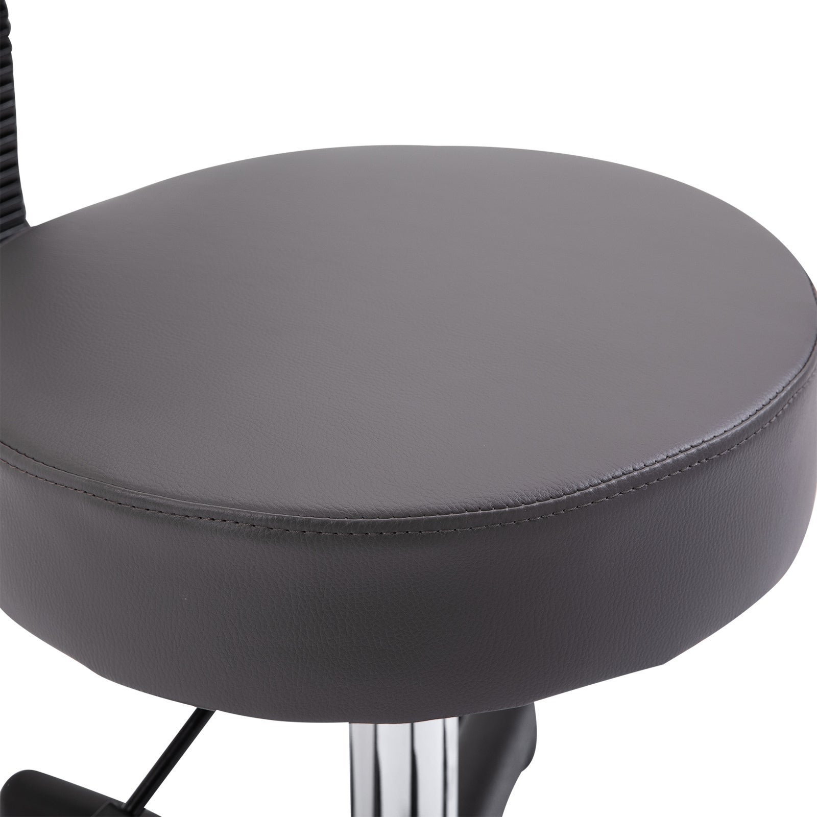 Kozy Beautician's Swivel Salon Chair w/ Padded Seat Back 5 Wheels Adjustable Height Salon Hairdressers Tattoo Spa Rolling Cushion Professional 35cm Grey