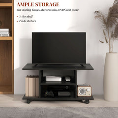 HOMCOM Modern TV Stand with Storage Shelves, Sleek Design for Living Rooms, Space