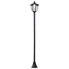 Outsunny 1.77m Tall Free-Standing ABS Garden Solar LED Lamp Post Black | Aosom UK