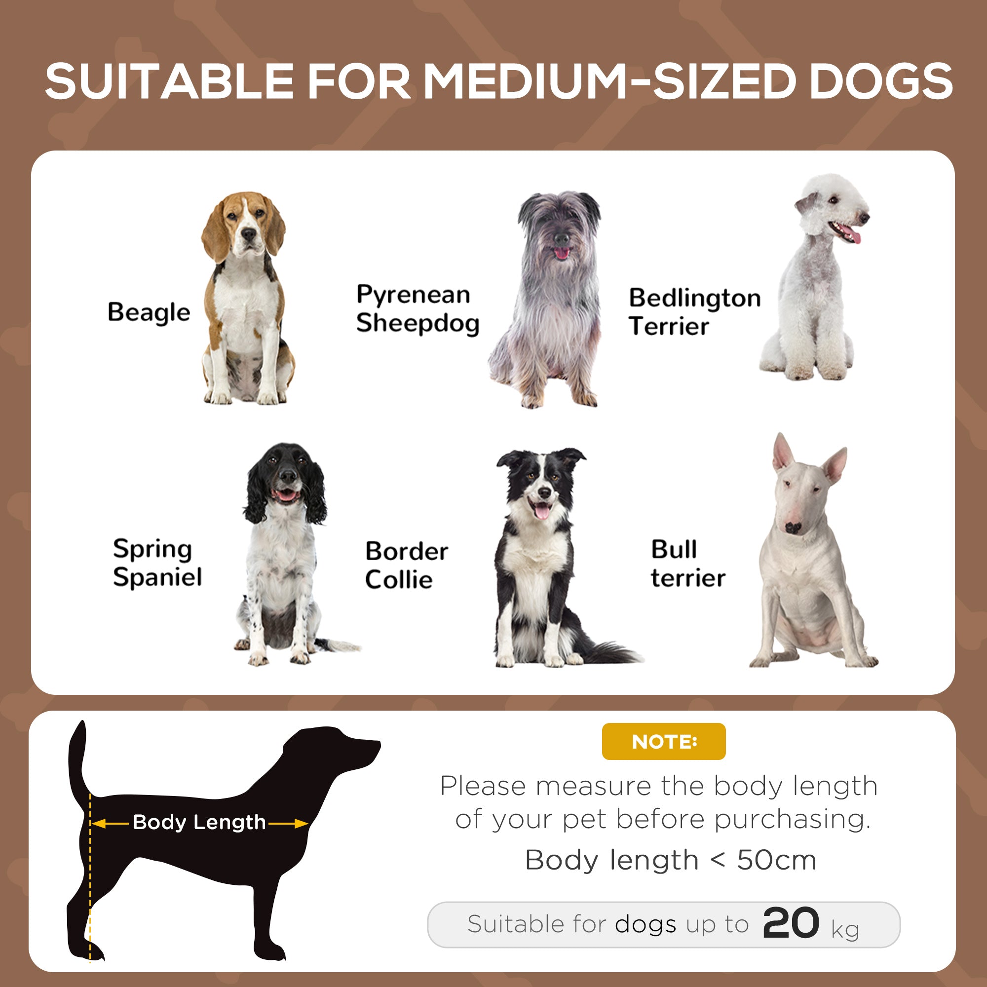 Kozy Raised Dog Bed Waterproof Elevated Pet Cot with Breathable Mesh UV Protection Canopy Brown, for Medium Dogs, 76 x 61 x 73cm