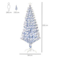 HOMCOM Artificial Fibre Optic Christmas Tree Seasonal Decoration w/ 20 LED Lights Pre