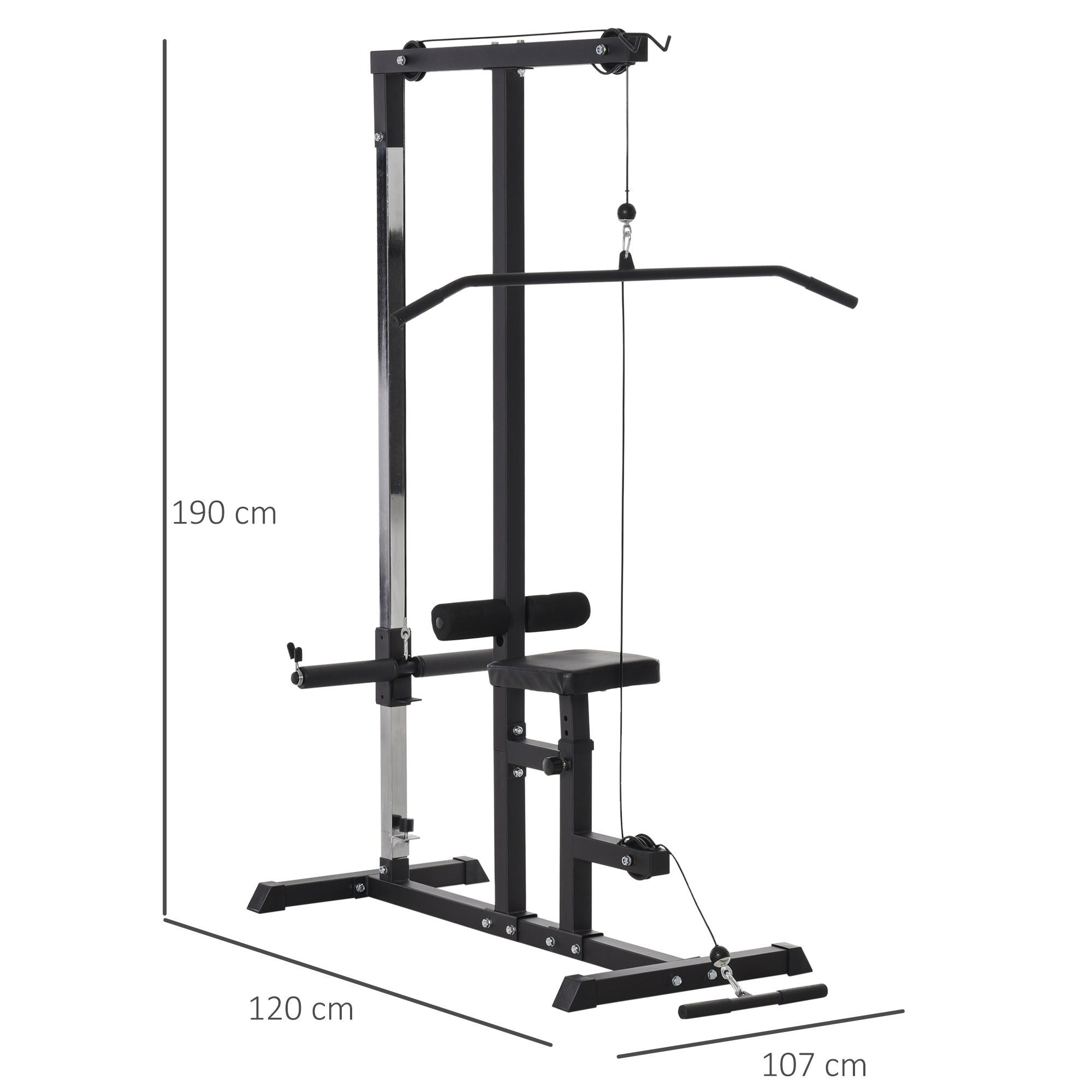 Kozy Exercise Pulley Machine Power Tower with Adjustable Seat Cable Positions