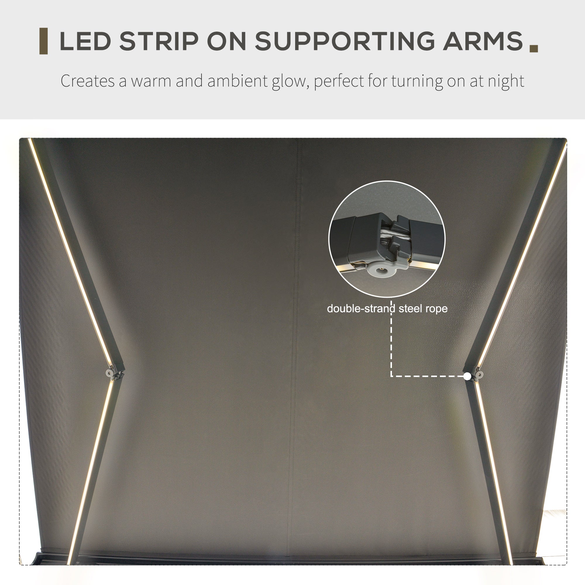 Kozy Cassette Electric Manual Awning Door Window Retractable Canopy w/ R/C & LED 300W x 0-250D cm