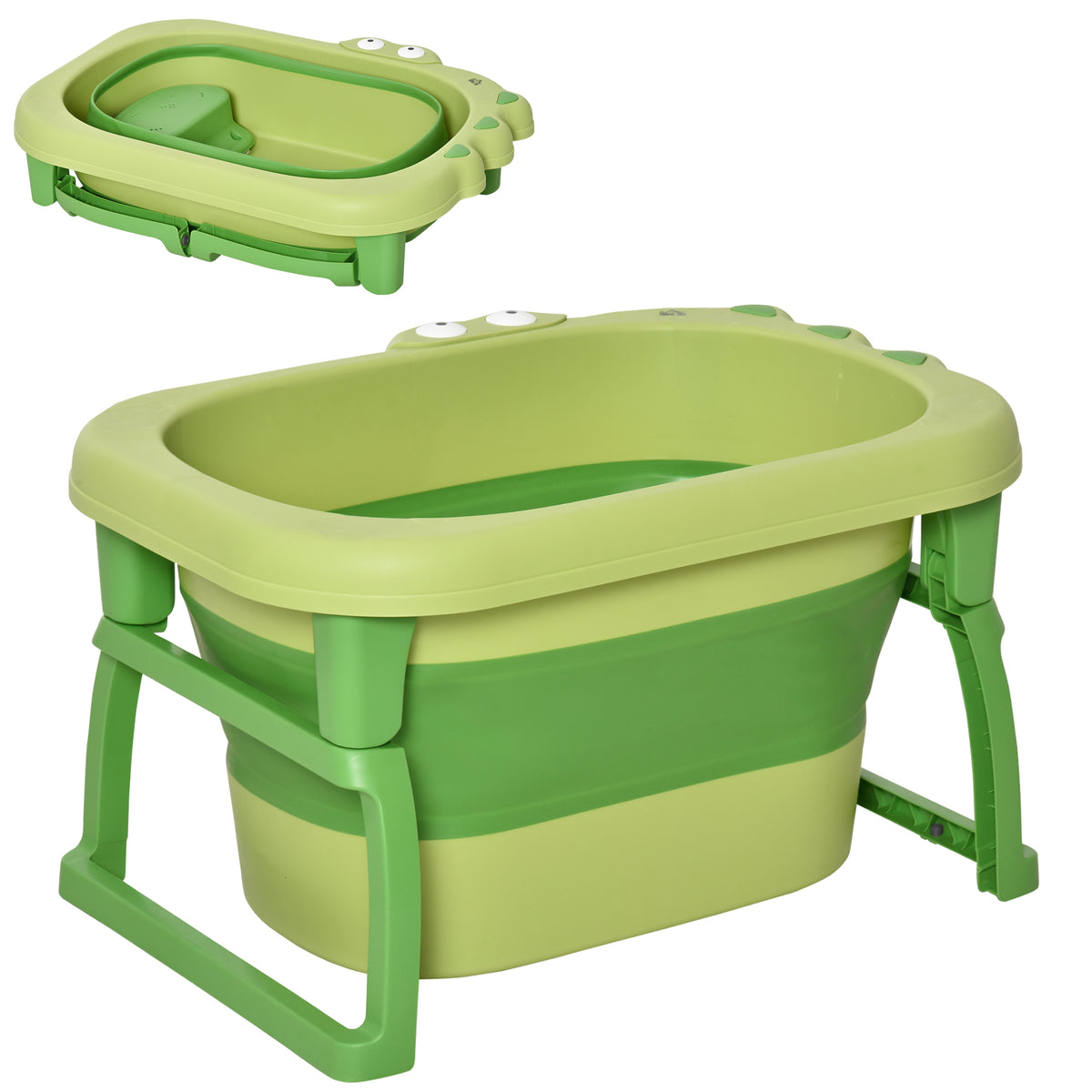 Kozy Baby Bathtub for 0-6 Years Collapsible Non-Slip Portable with Stool Seat for Newborns Infants Toddlers Kids - Yellow