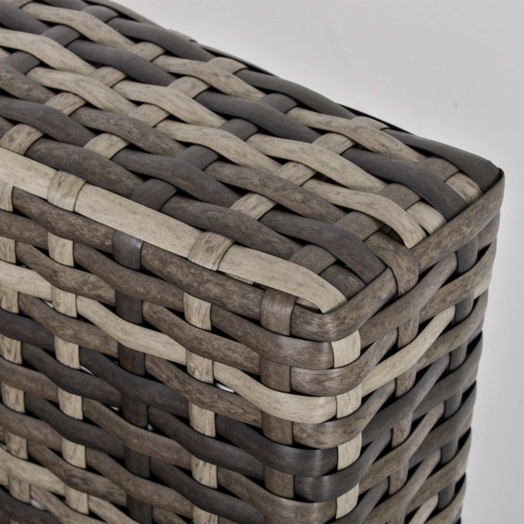 Kozy Armless Rattan Garden Chair, Outdoor Rattan Chair with Cushions, PE Wicker Garden Furniture with Steel Frame, Adjustable Footpads for Garden, Terrace, Deep Grey