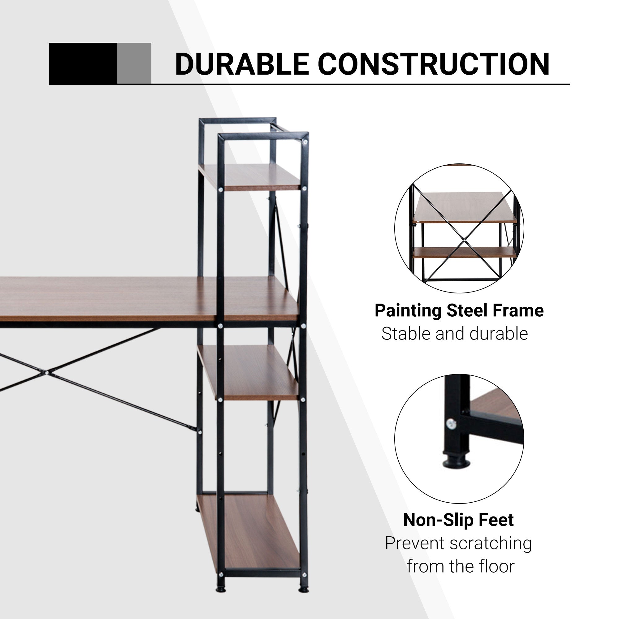 HOMCOM Workstation Desk with 4