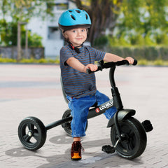 HOMCOM Ride On Tricycle 3 Wheels Plastic Pedal Trike for Kids over 18 Months , Black | Aosom UK