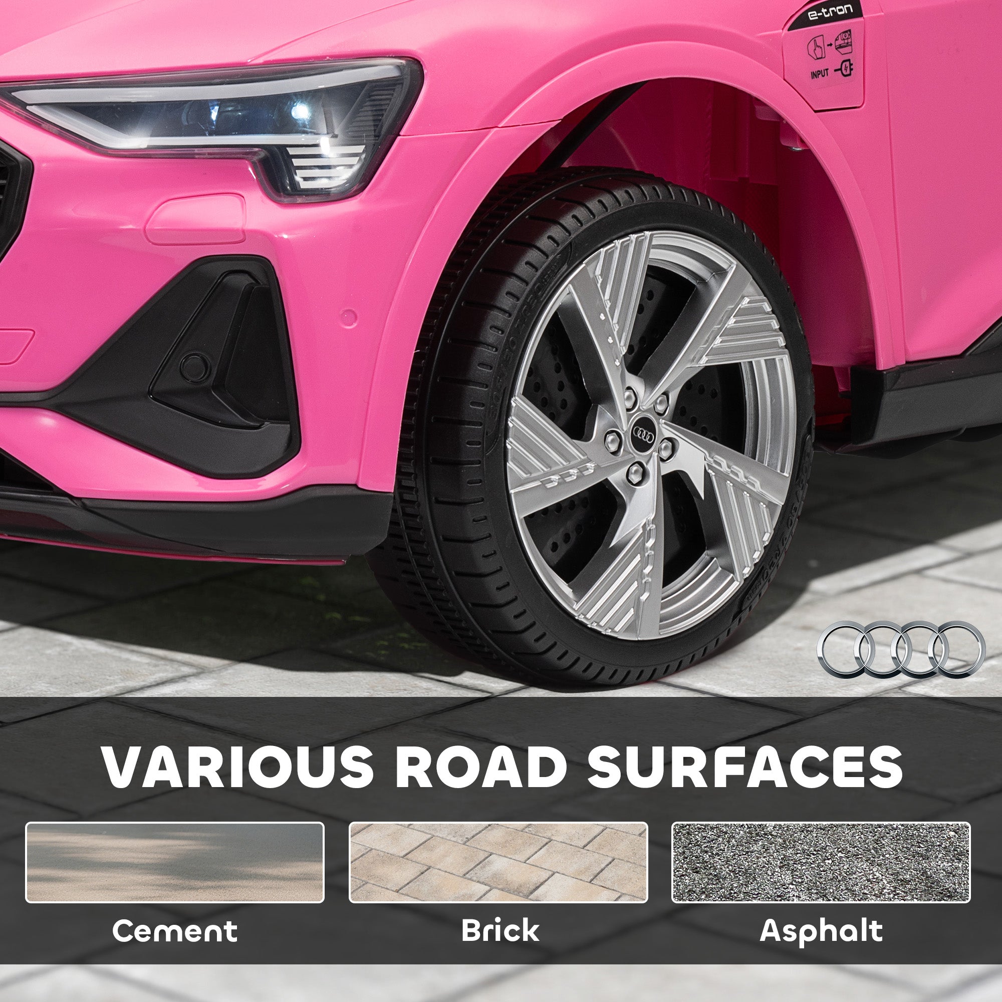 Kozy - 12V Kids Electric Ride on, Electric Car for Kids with Parental Remote, Music, Lights, Suspension Wheels, Pink