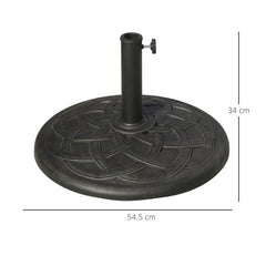 Outsunny Parasol Stand, Resin Umbrella Base for 妗?8mm & 妗?8mm Poles, Weather