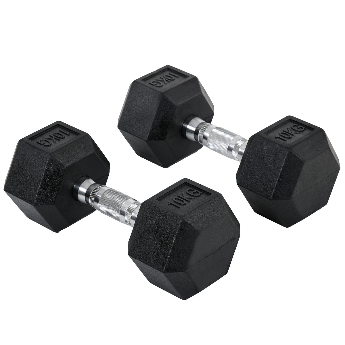 Kozy 2x10kg Hex Dumbbells Set Rubber Dumbbells Weight Lifting Equipment Fitness Home Gym