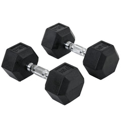 Kozy 2x10kg Hex Dumbbells Set Rubber Dumbbells Weight Lifting Equipment Fitness Home Gym