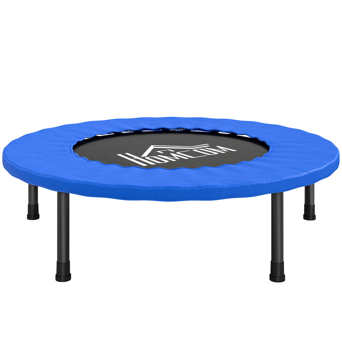 Kozy 32" Mini Fitness Trampoline Home Gym Yoga Exercise Rebounder Indoor Outdoor Jumper with Safety Pad, Support Up to 100 KG, Blue and Black