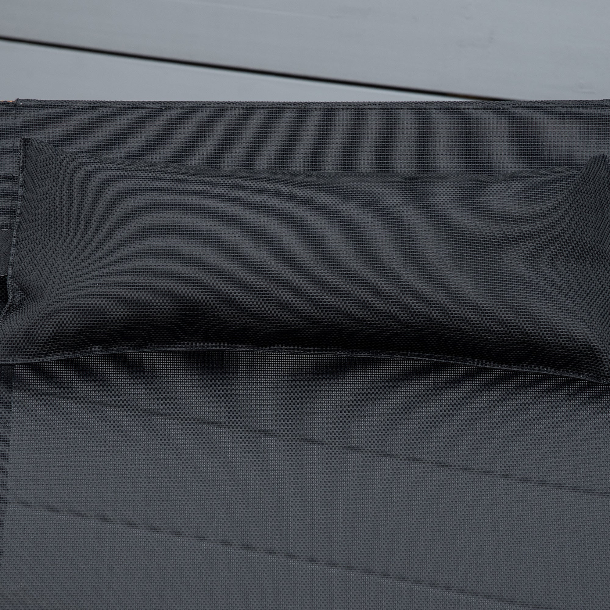 Kozy Ergonomic Patio Lounge Chair Wooden Outdoor Chaise w/ 3 Adjustable Back and Removable Headrest Pillow for Garden Black