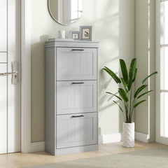 Kozy Three-Drawer Minimalistic Shoe Cabinet - Grey