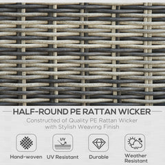 Kozy Five Piece Rattan Armchair, Stool and Table Set - Mixed Grey