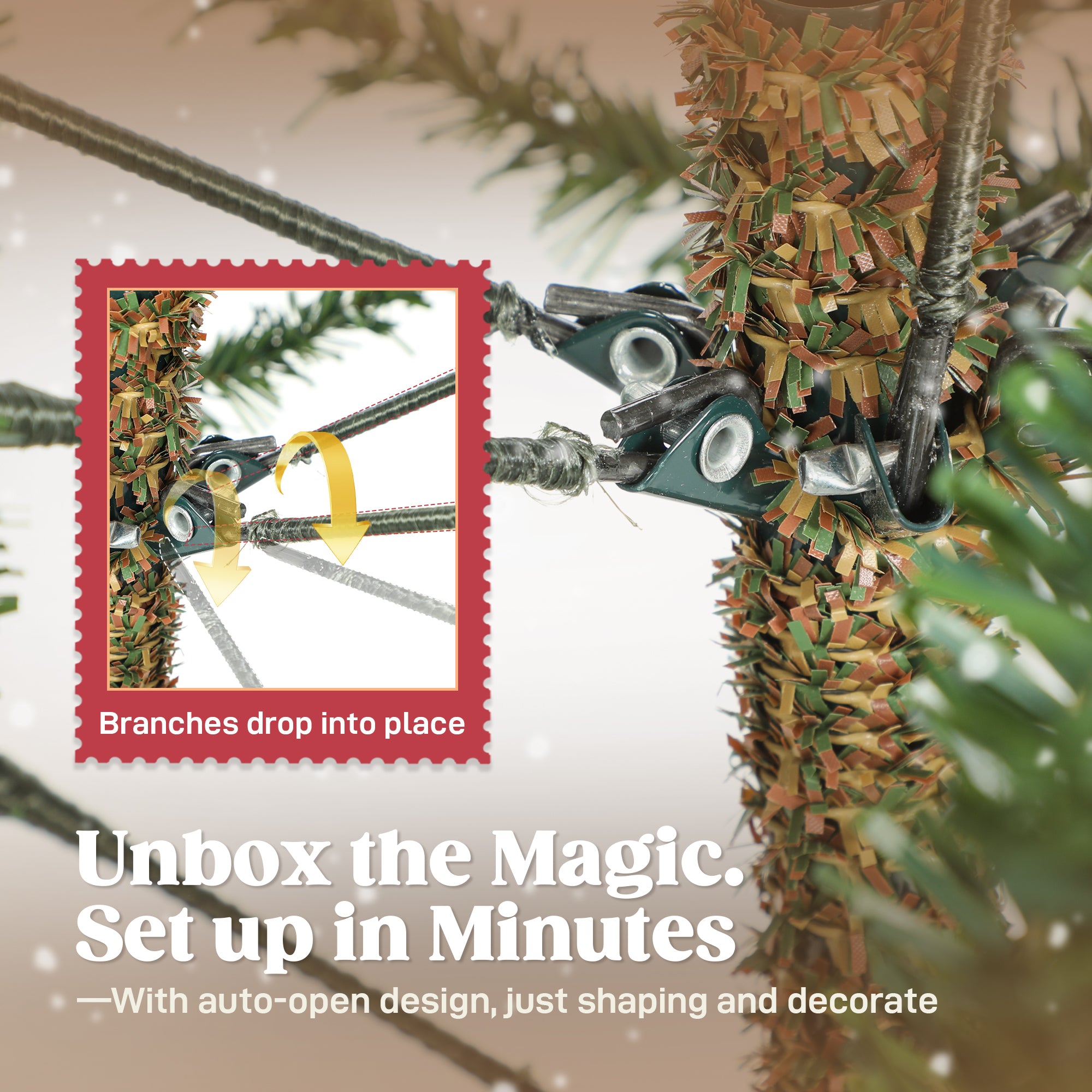 Kozy - 5 ft Full Spruce Christmas Tree with Realistic Dense Tips, Easy Assembly - Green