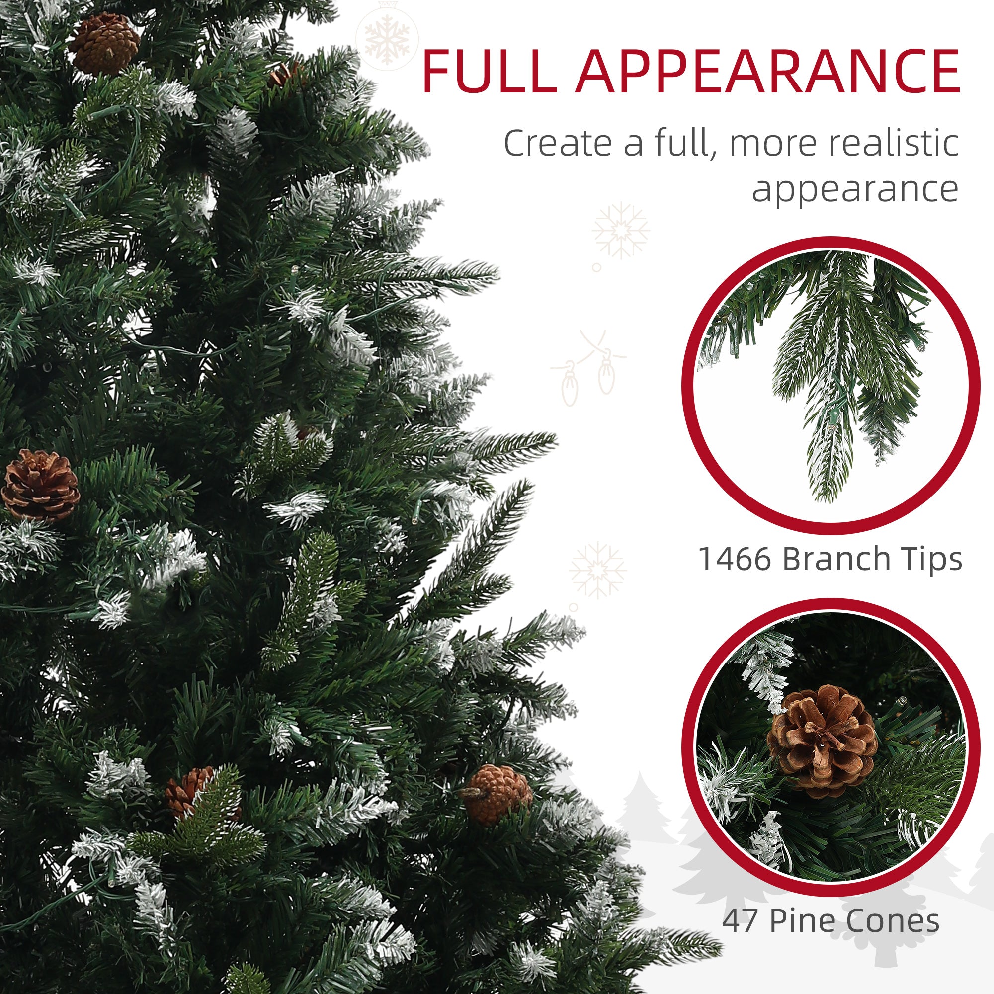 Kozy - 7ft LED Pre-Lit Artificial Christmas Tree, with Base